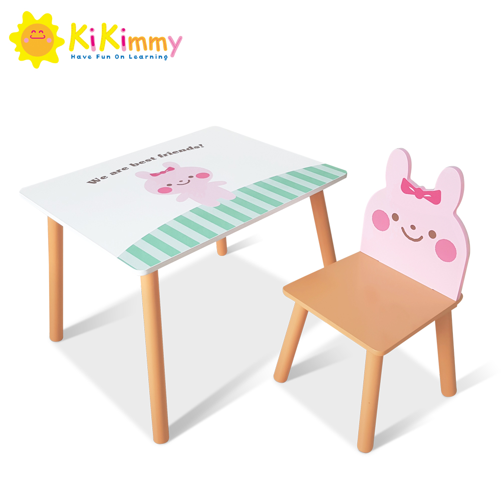 粉紅小兔桌椅組(1...